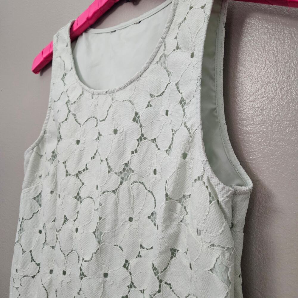 Overlay Lace Women Mint Green XS SideZip Top Cottage Feminine Coquette Romantic